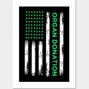 Organ Donation  Donation Awareness Month USA flag Posters and Art